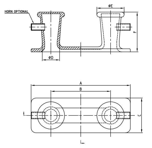 A&ccedil;o fundido Bitt Double Bitt