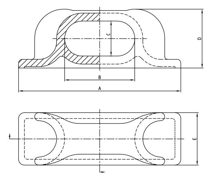 Chock de a&ccedil;o fundido de a&ccedil;o fundido